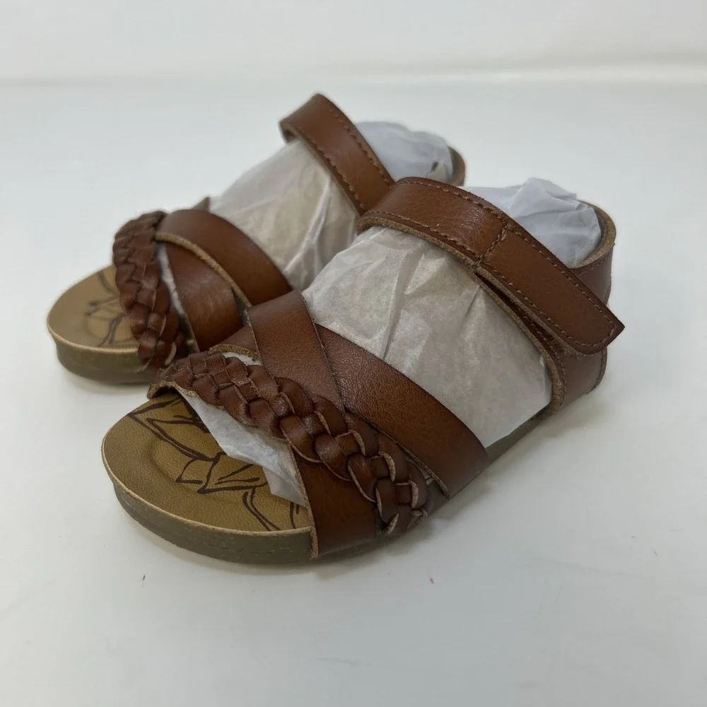 NEW Blowfish Malibu Toddler Girls Gaia Sandals Size 5 Scotch Brown Braided NIB‎